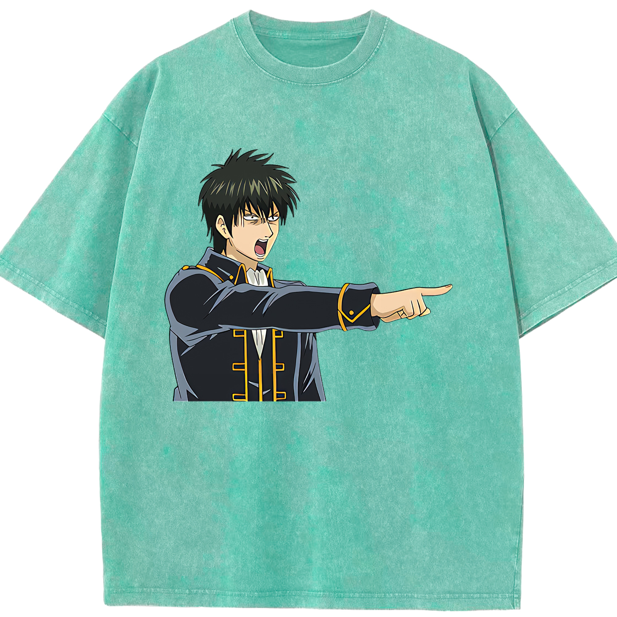 （画像用） ぎんたま 坂田銀時（さかたぎんとき） 神楽 志村新八（しむら しんぱち） GINTAMA Sakata Gintoki Kagura Shimura Shinpachi 綿100% ヴィンテージ風 半袖Tシャツ（フロントプリント）
